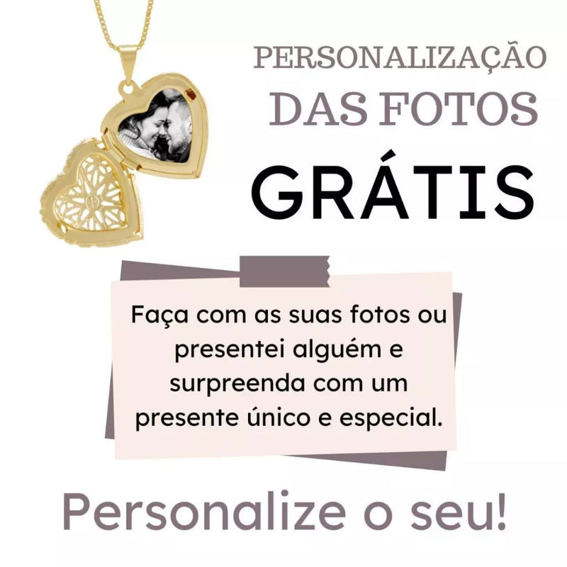 Relicário Banhado a Ouro 18k + Caixa de Presente Exclusiva Grátis