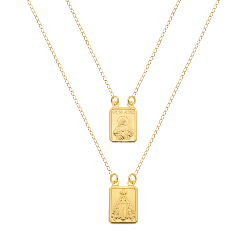 Escapulário Dourado Masculino Tradicional