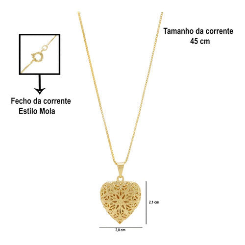 Relicário Banhado a Ouro 18k + Caixa de Presente Exclusiva Grátis